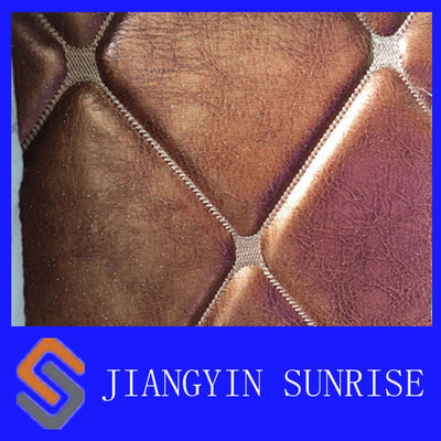 Handels-Brown-Faux-Lederpolsterungs-Gewebe mit Polyurethan-Schwamm