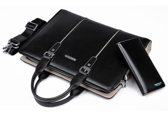 Das Geschäfts-Aktenkoffer-Schultaschen-Handtasche der ledernen Männer mit dauerhaftem Schultergurt
