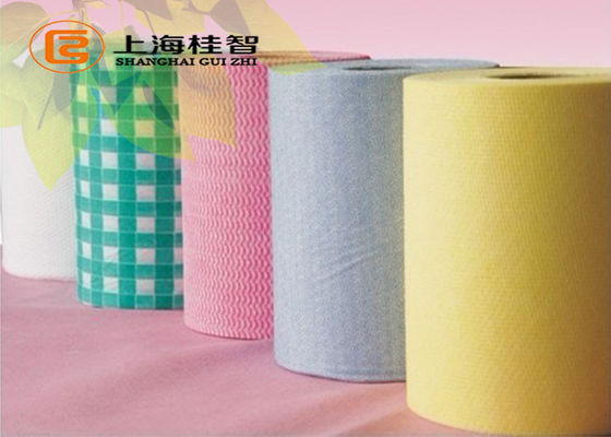 wellenartig bewegtes Polyester spunlace Abwischenrollendickflüssiges spunlace Abwischenrollenküchenreinigungstuchhaushalts-Putztuch