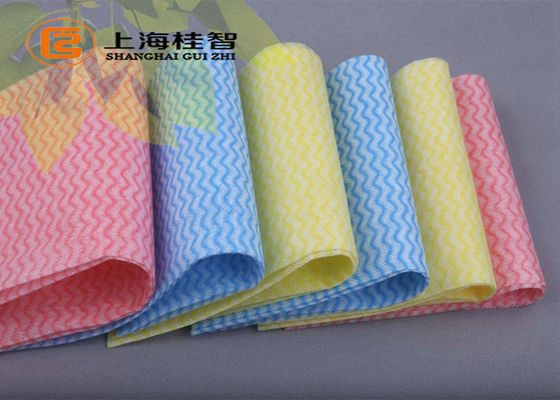 wellenartig bewegtes Polyester spunlace Abwischenrollendickflüssiges spunlace Abwischenrollenküchenreinigungstuchhaushalts-Putztuch