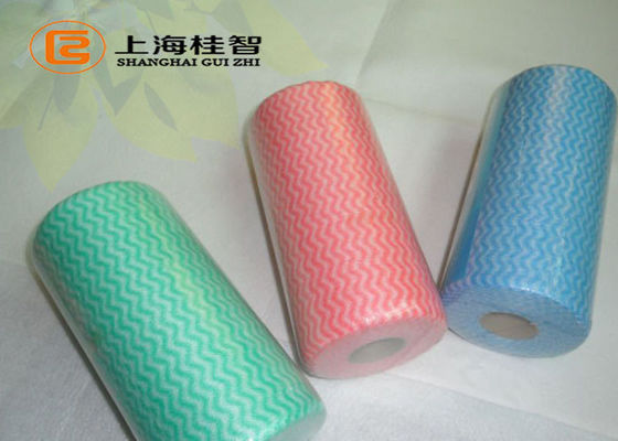wellenartig bewegtes Polyester spunlace Abwischenrollendickflüssiges spunlace Abwischenrollenküchenreinigungstuchhaushalts-Putztuch